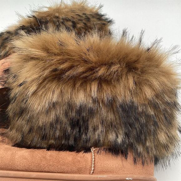 Mata Women's Black Faux Fur Winter Booties Size 9 Round Toe Flat - Picture 11 of 11